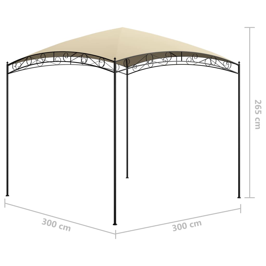Gazebo 3x3x2.65 m Cream 180 g/m?