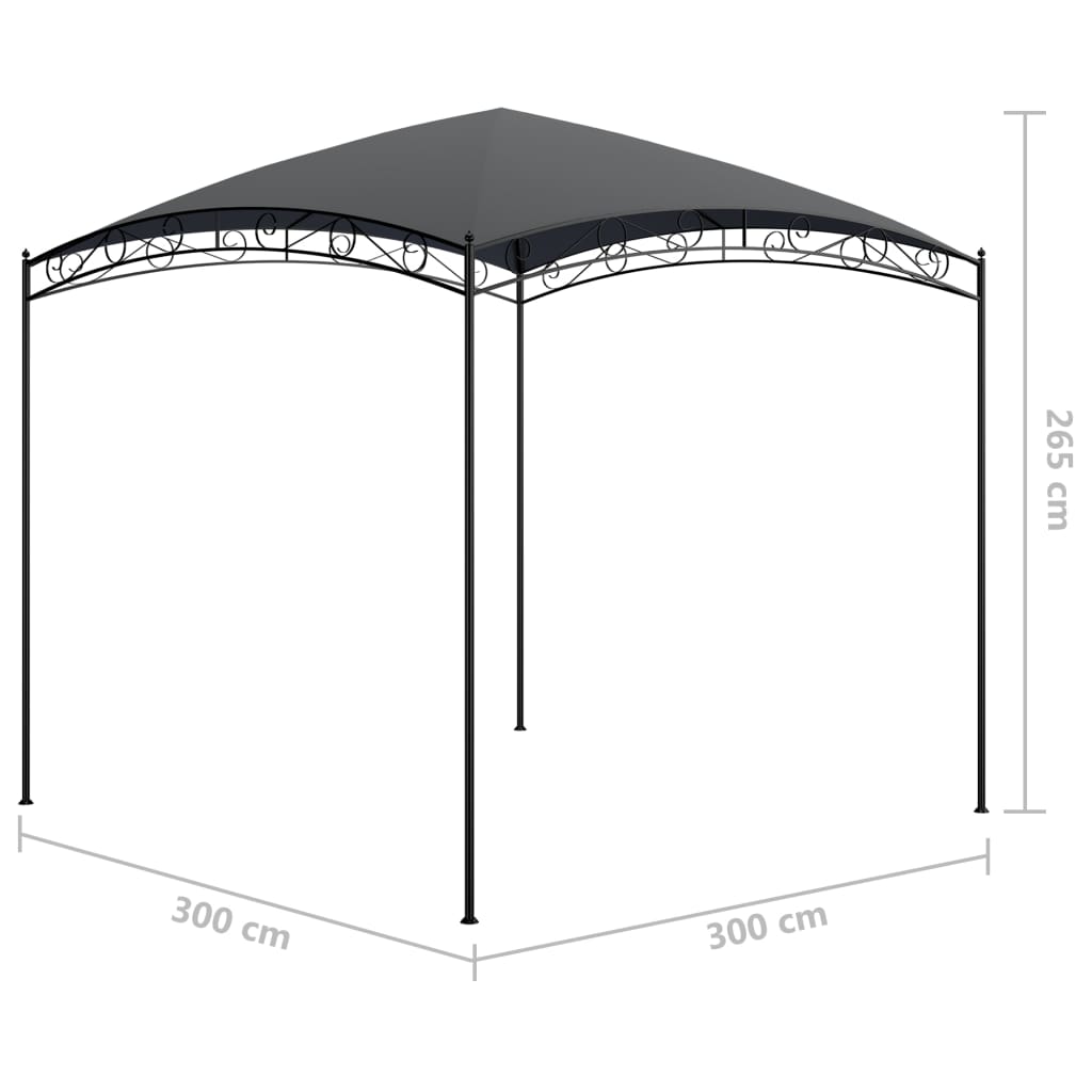 Gazebo 3x3x2.65 m Anthracite 180 g/m?
