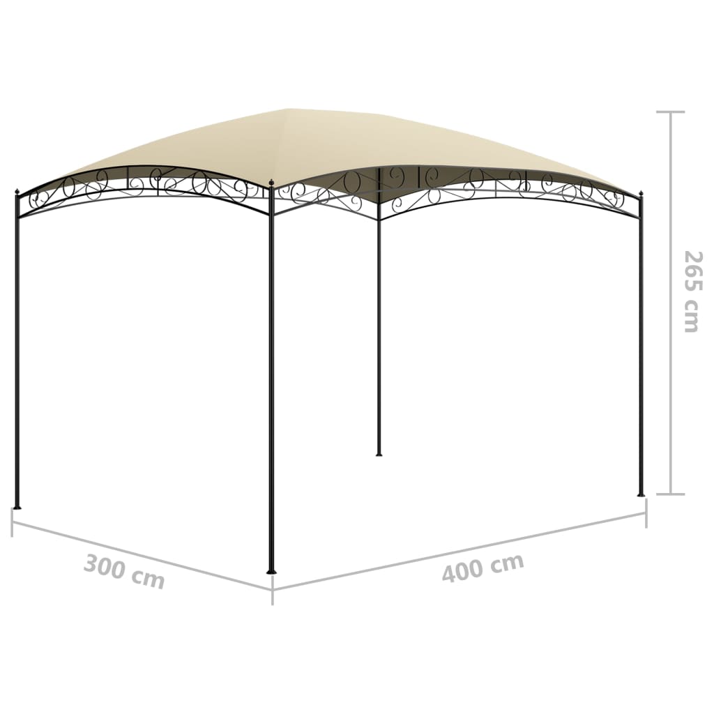 Gazebo 3x4x2.65 m Cream 180 g/m?