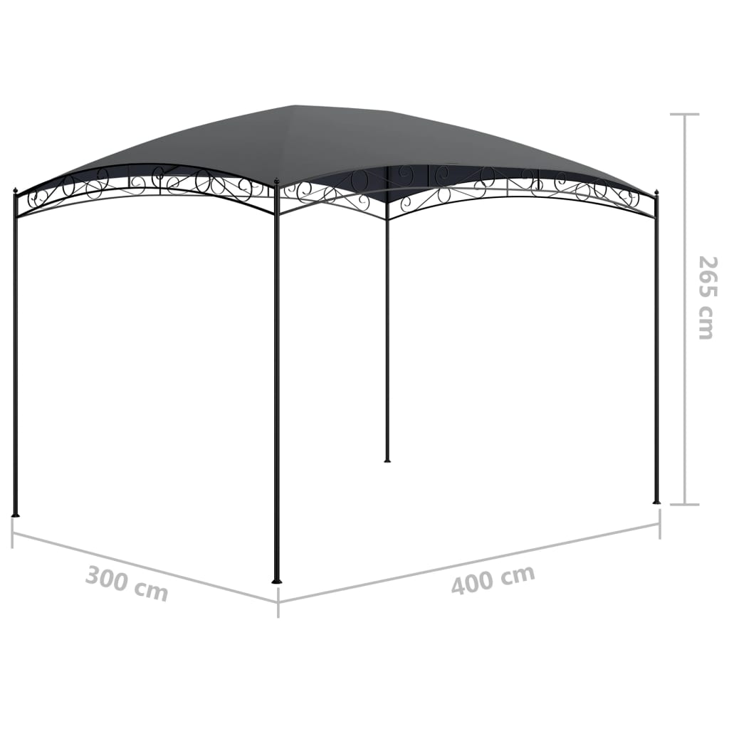 Gazebo 3x4x2.65 m Anthracite 180 g/m?