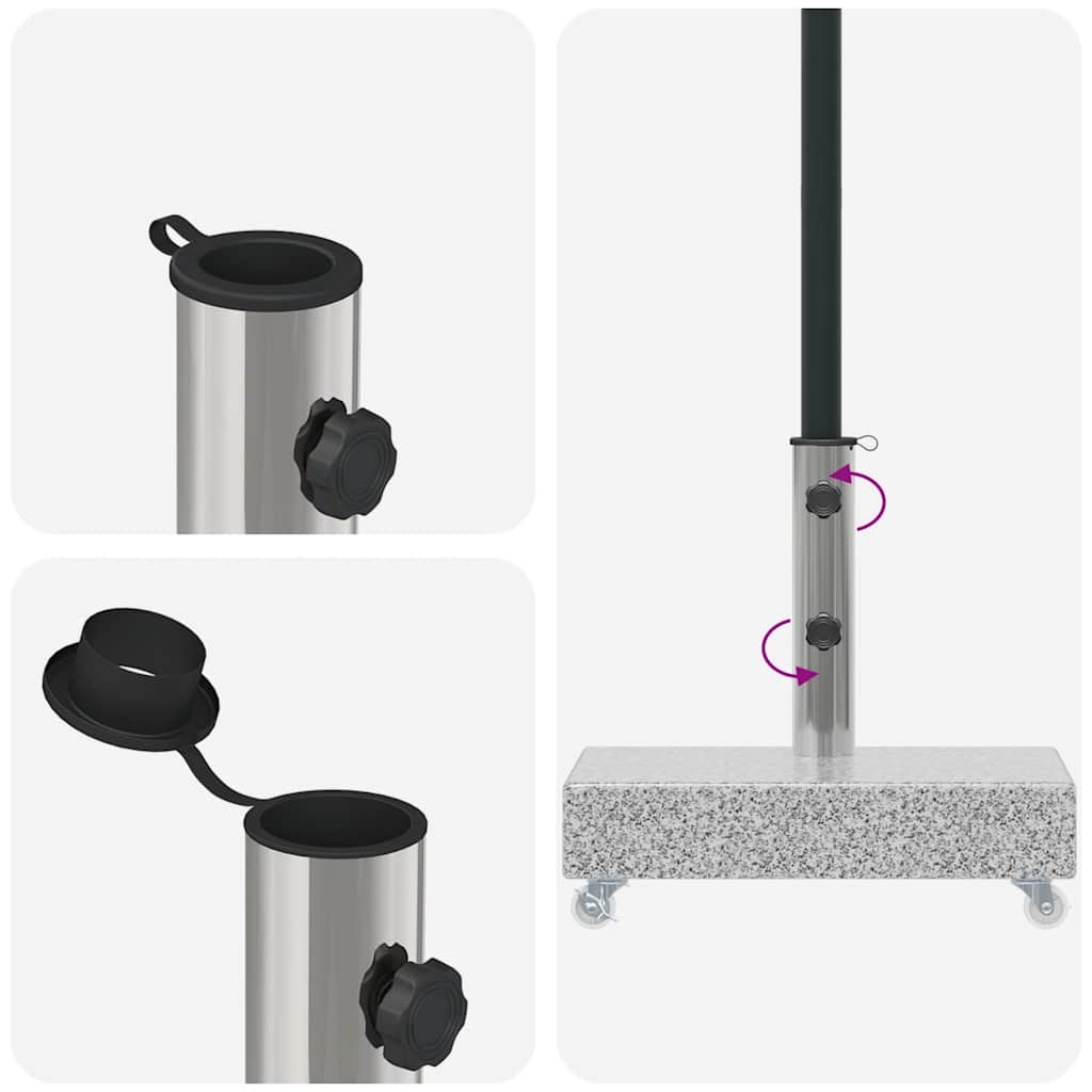 Umbrella Base Light Grey 45x25x8.3 cm Granite