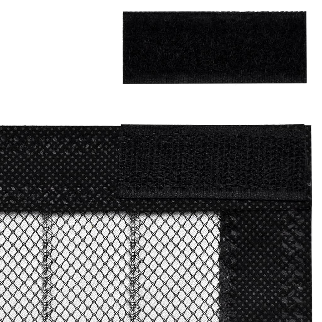 Insect Door Curtains 2 pcs with Magnet Blocks Black 220x130 cm