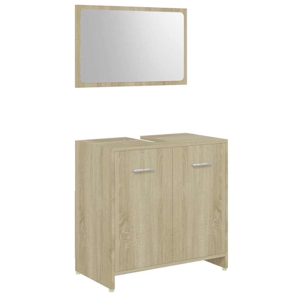 4 Piece Bathroom Furniture Set Sonoma Oak Engineered Wood