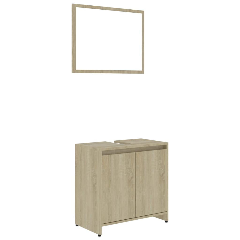 4 Piece Bathroom Furniture Set Sonoma Oak Engineered Wood