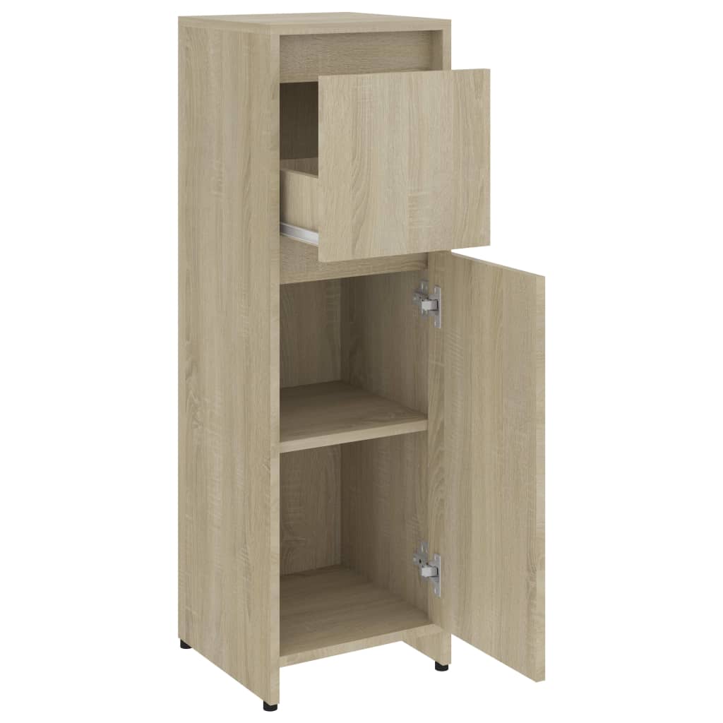 4 Piece Bathroom Furniture Set Sonoma Oak Engineered Wood