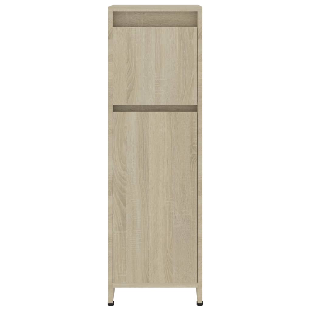 4 Piece Bathroom Furniture Set Sonoma Oak Engineered Wood