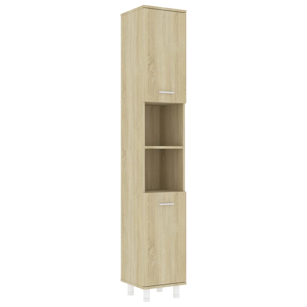 4 Piece Bathroom Furniture Set Sonoma Oak Engineered Wood