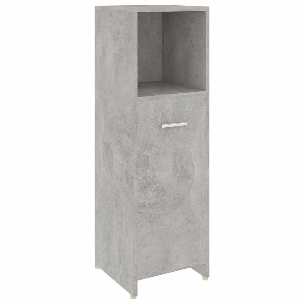 3 Piece Bathroom Furniture Set Concrete Grey Engineered Wood