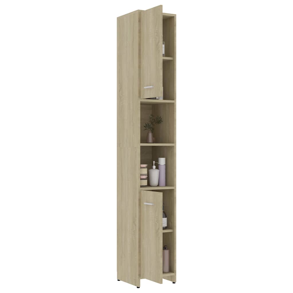 3 Piece Bathroom Furniture Set Sonoma Oak Engineered Wood