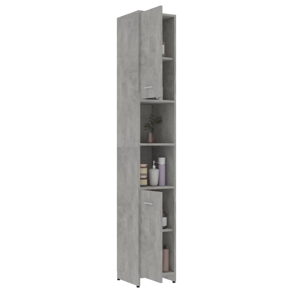 3 Piece Bathroom Furniture Set Concrete Grey Engineered Wood