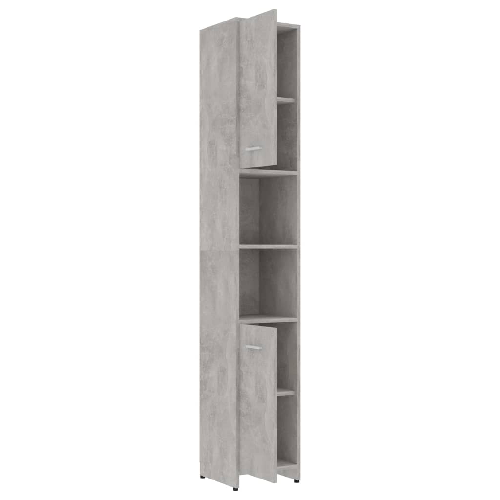 3 Piece Bathroom Furniture Set Concrete Grey Engineered Wood