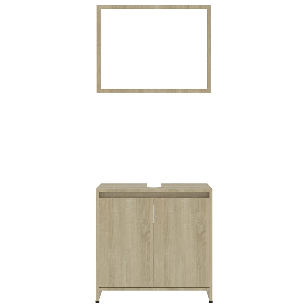 3 Piece Bathroom Furniture Set Sonoma Oak Engineered Wood