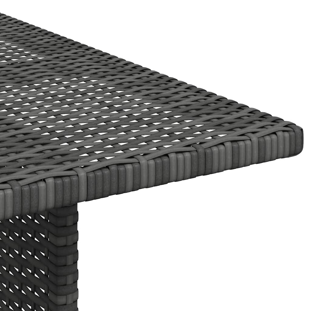 Garden Dining Table Grey 110x70x65 cm Poly Rattan
