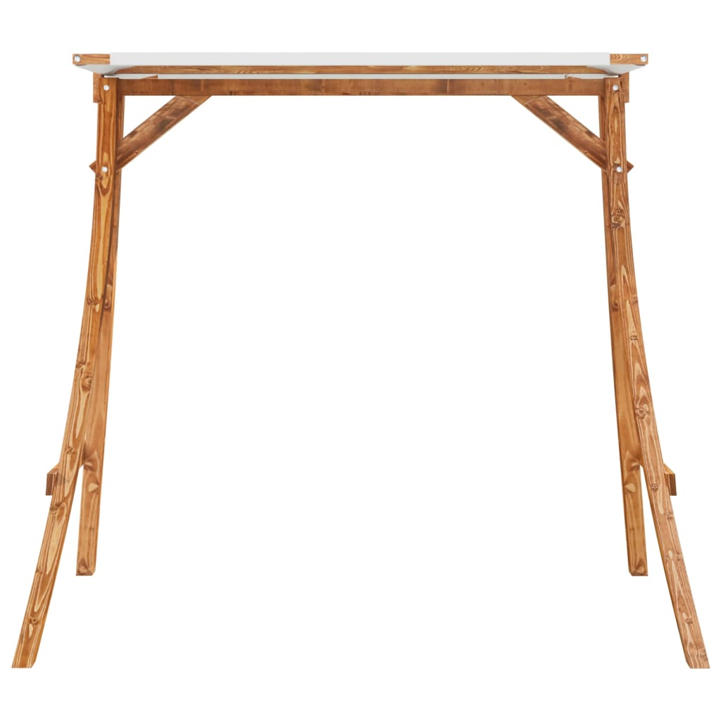 Swing Frame with Cream Roof Solid Bent Wood with Teak Finish