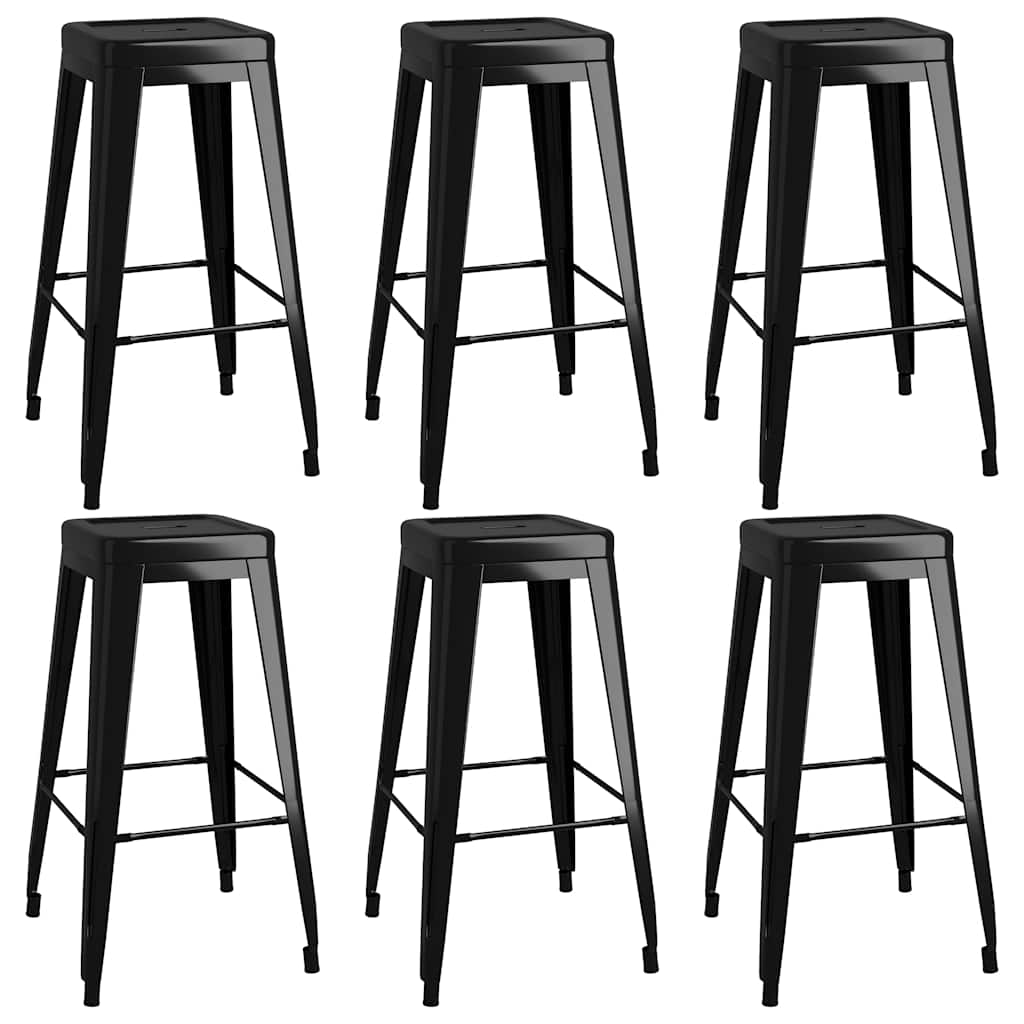 7 Piece Bar Set White and Black