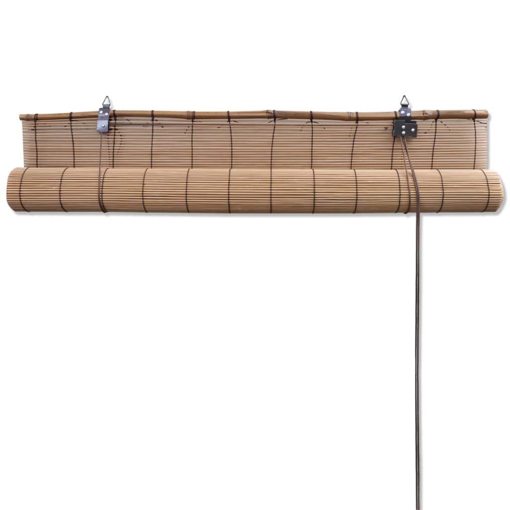 Bamboo Roller Blinds 2 pcs Brown 120 x 220 cm