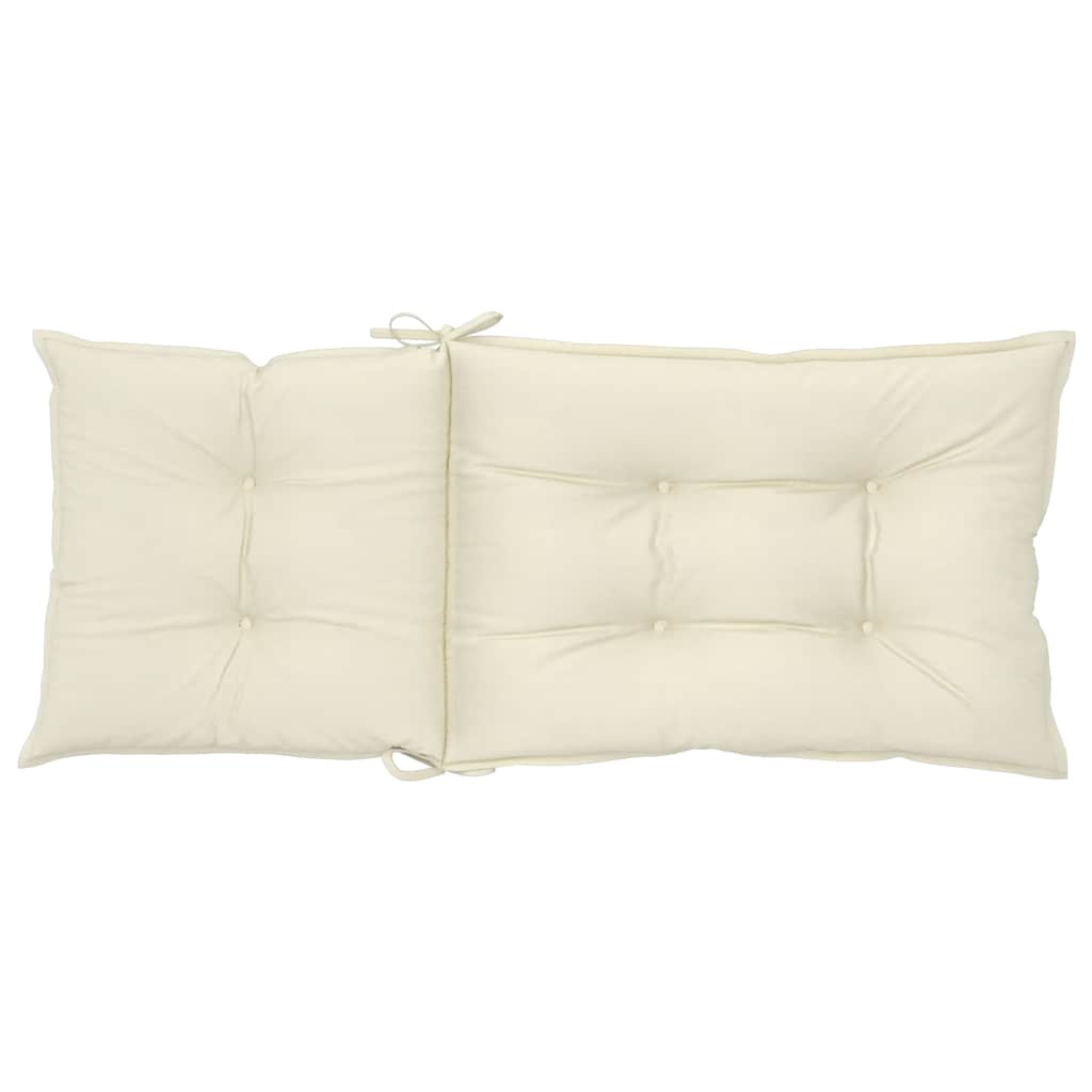 Garden Highback Chair Cushions 4 pcs Cream 120x50x7 cm Fabric