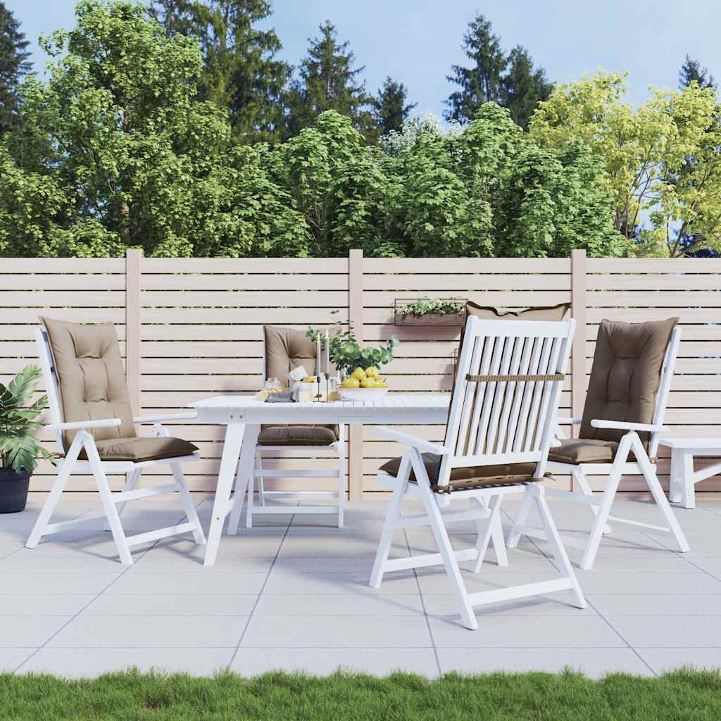 Garden Highback Chair Cushions 4 pcs Taupe 120x50x7 cm Fabric
