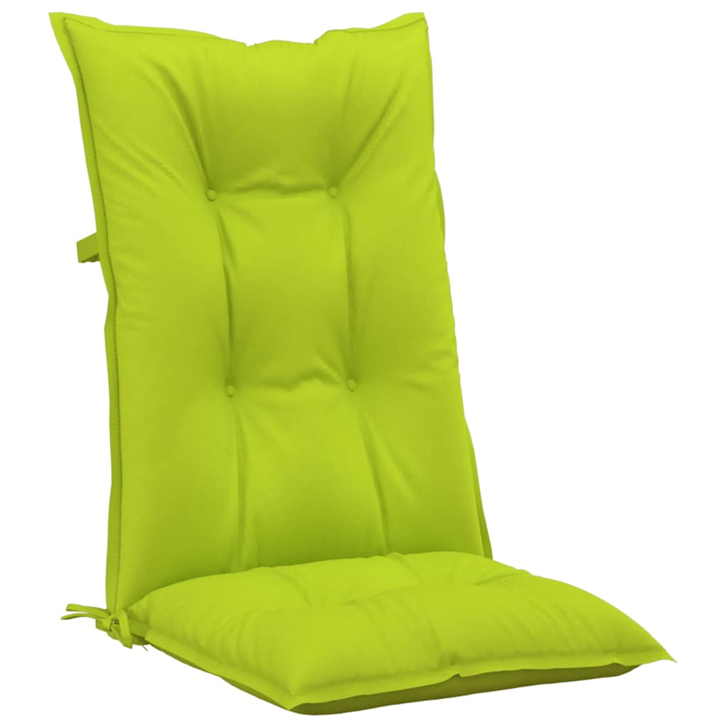 Garden Highback Chair Cushions 6 pcs Bright Green 120x50x7 cm Fabric