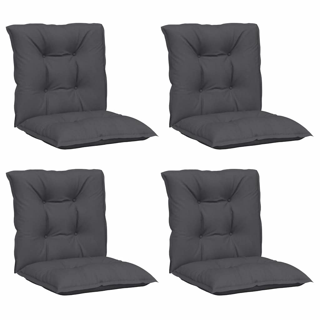 Garden Lowback Chair Cushions 4 pcs Anthracite 100x50x7 cm Fabric