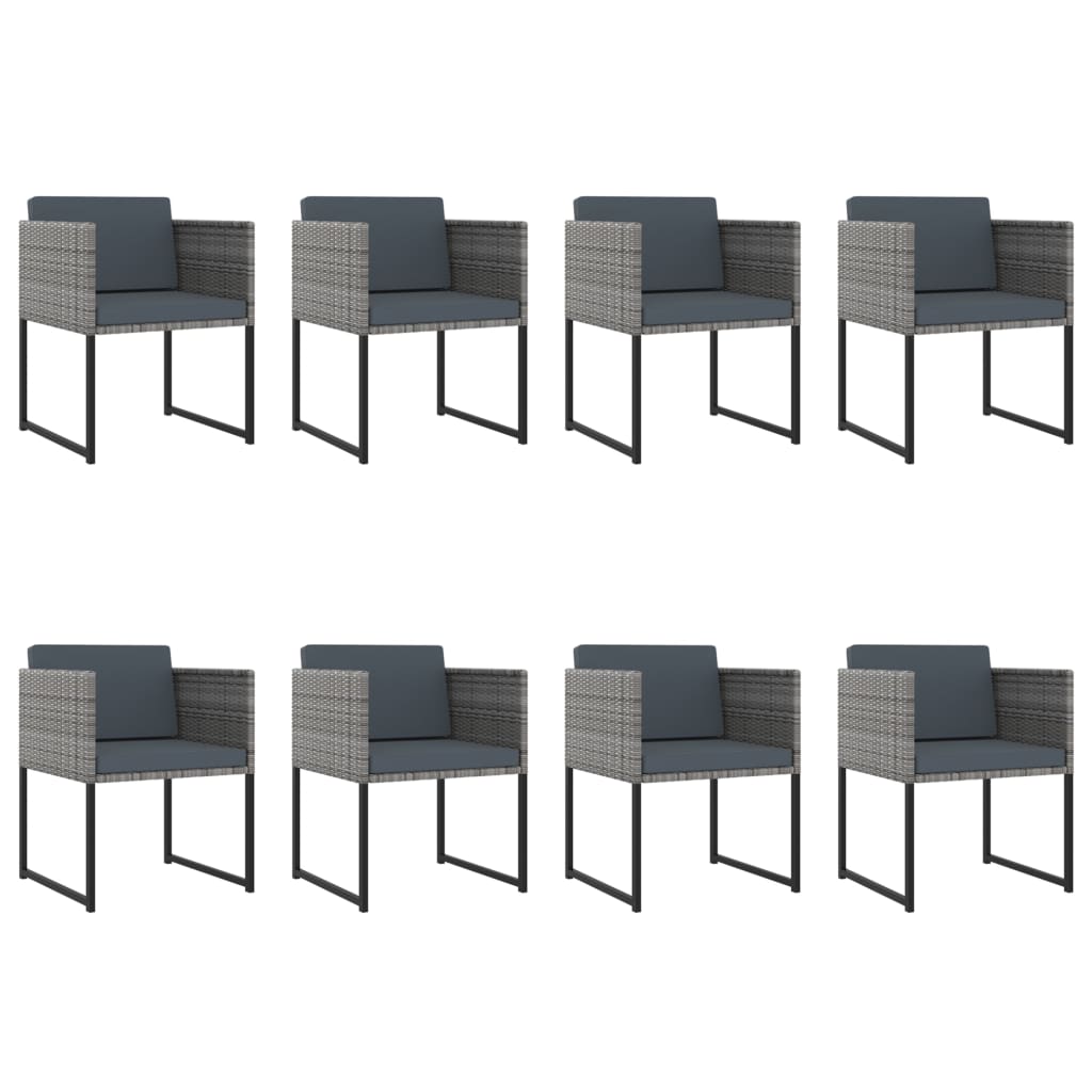 13 Piece Garden Dining Set with Cushions Poly Rattan Grey