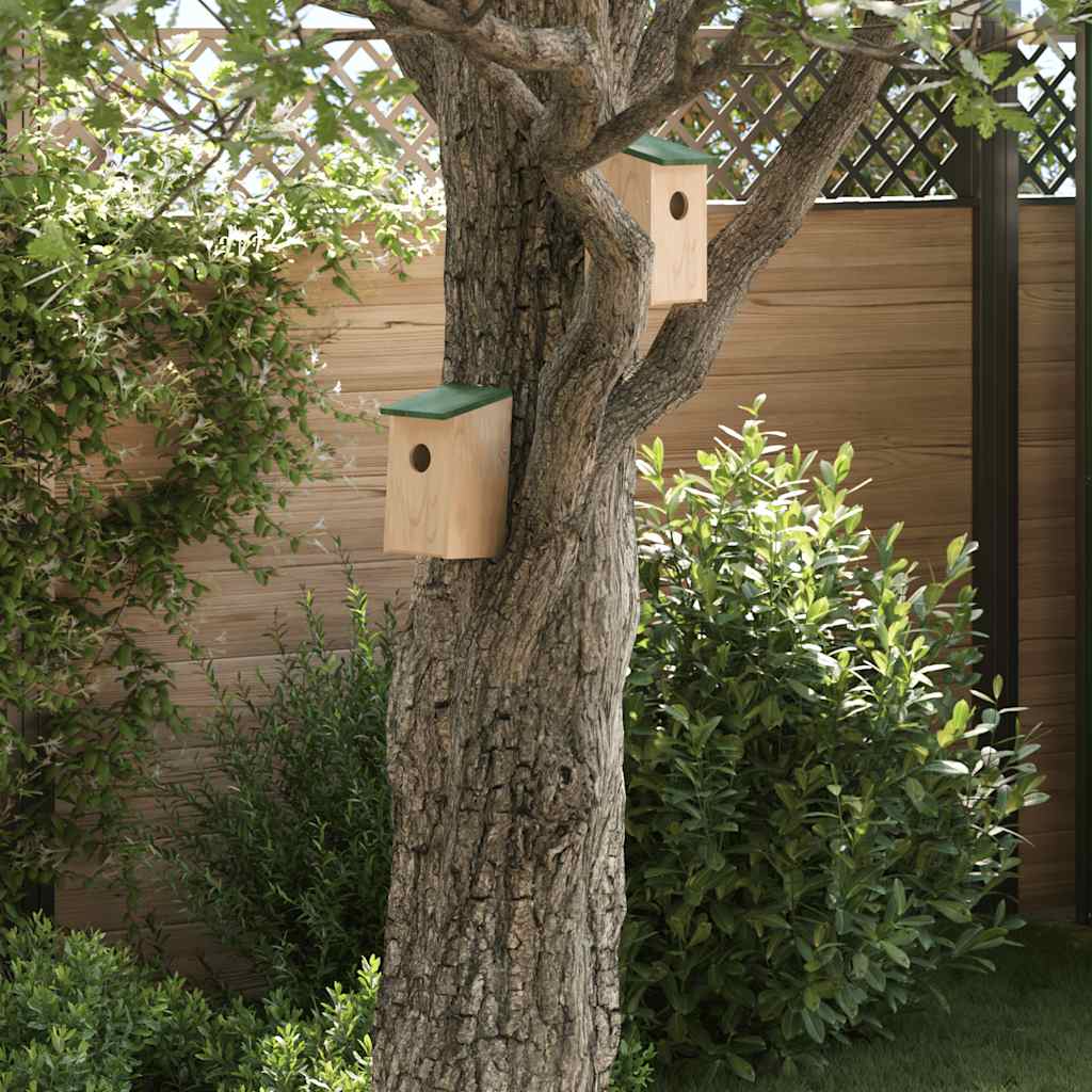 Bird Houses 10 pcs Solid Firwood 12x12x22 cm