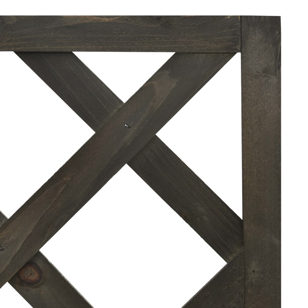 Corner Trellis Planter Grey 40x40x150 cm Solid Firwood