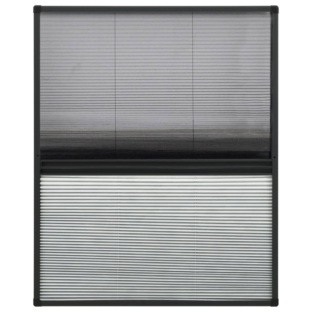 Plisse Insect Screen for Windows Aluminium 80x100 cm with Shade