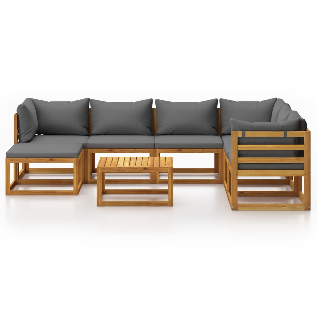 8 Piece Garden Lounge Set with Cushion Solid Acacia Wood