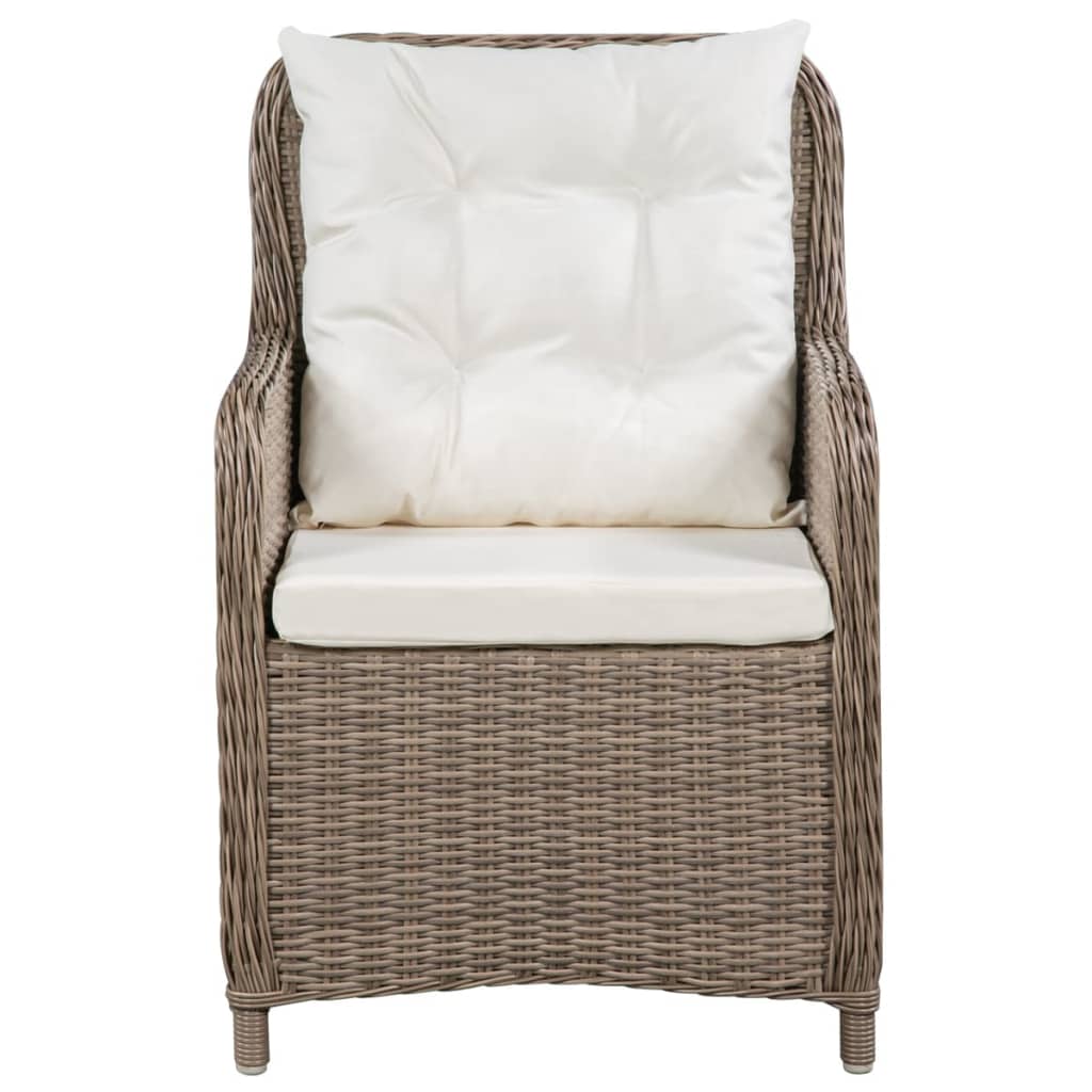 11 Piece Outdoor Dining Set Poly Rattan Brown