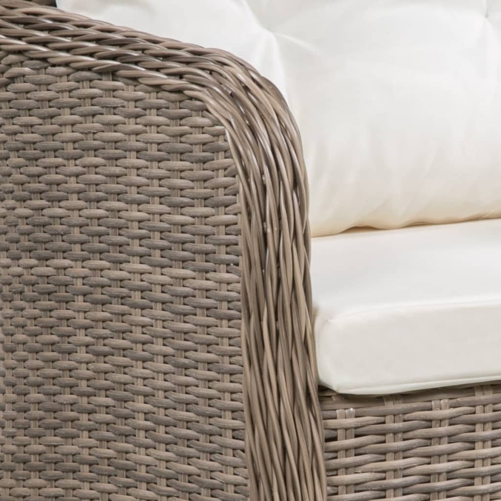 11 Piece Outdoor Dining Set Poly Rattan Brown