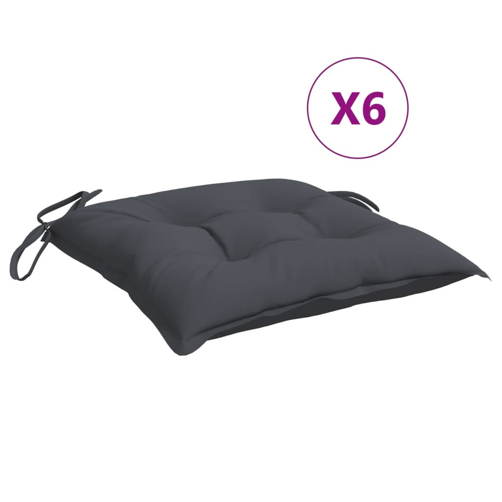 Chair Cushions 6 Pcs Anthracite 40x40x7 Cm Fabric