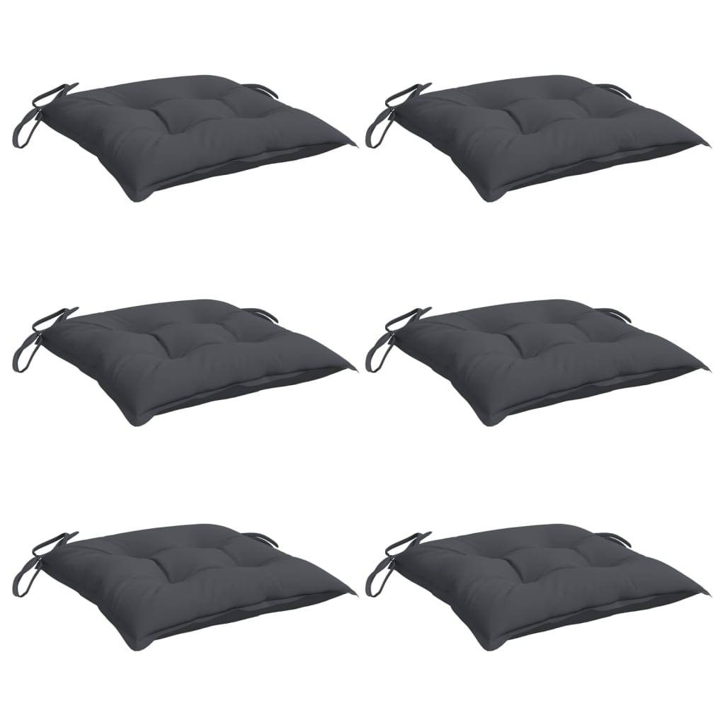 Chair Cushions 6 Pcs Anthracite 40x40x7 Cm Fabric