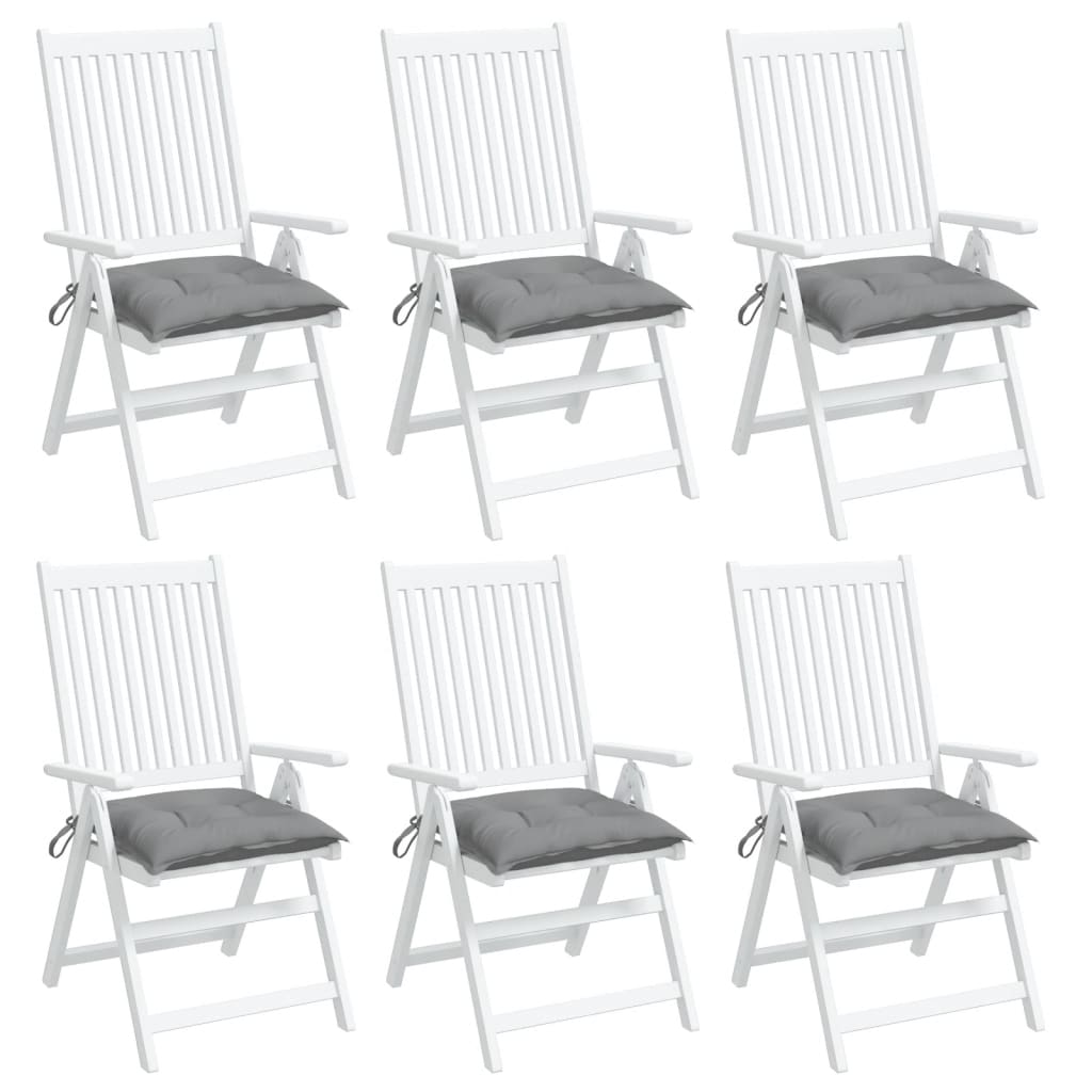 Chair Cushions 6 Pcs Grey 40x40x7 Cm Fabric