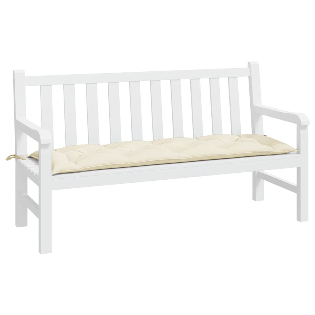 Garden Bench Cushion Cream White 150x50x7 Cm Fabric