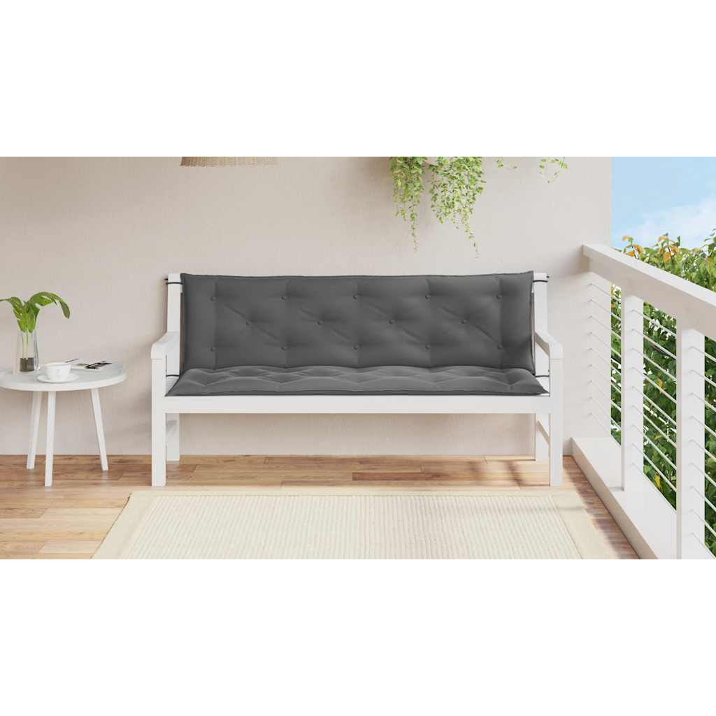 Garden Bench Cushion Anthracite 150x(50+50)x7cm Oxford Fabric
