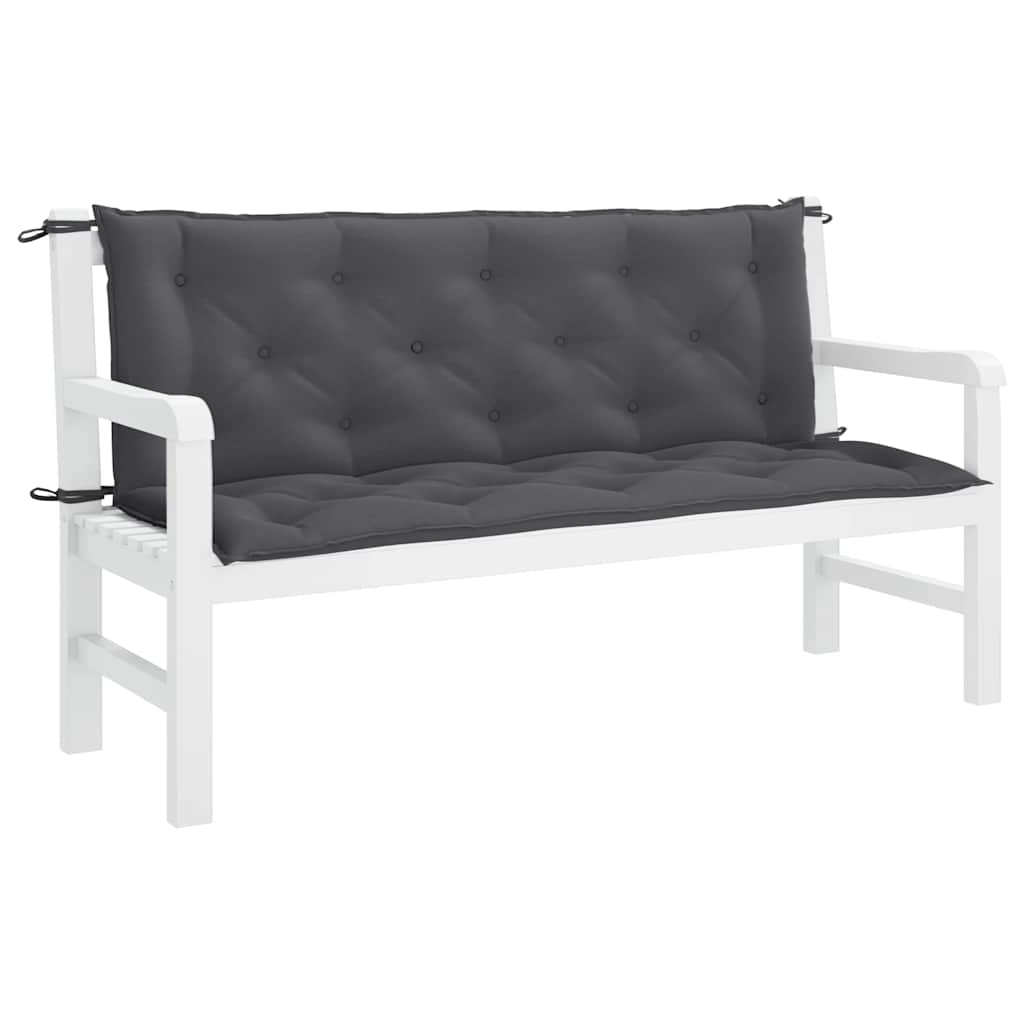 Garden Bench Cushion Anthracite 150x(50+50)x7cm Oxford Fabric