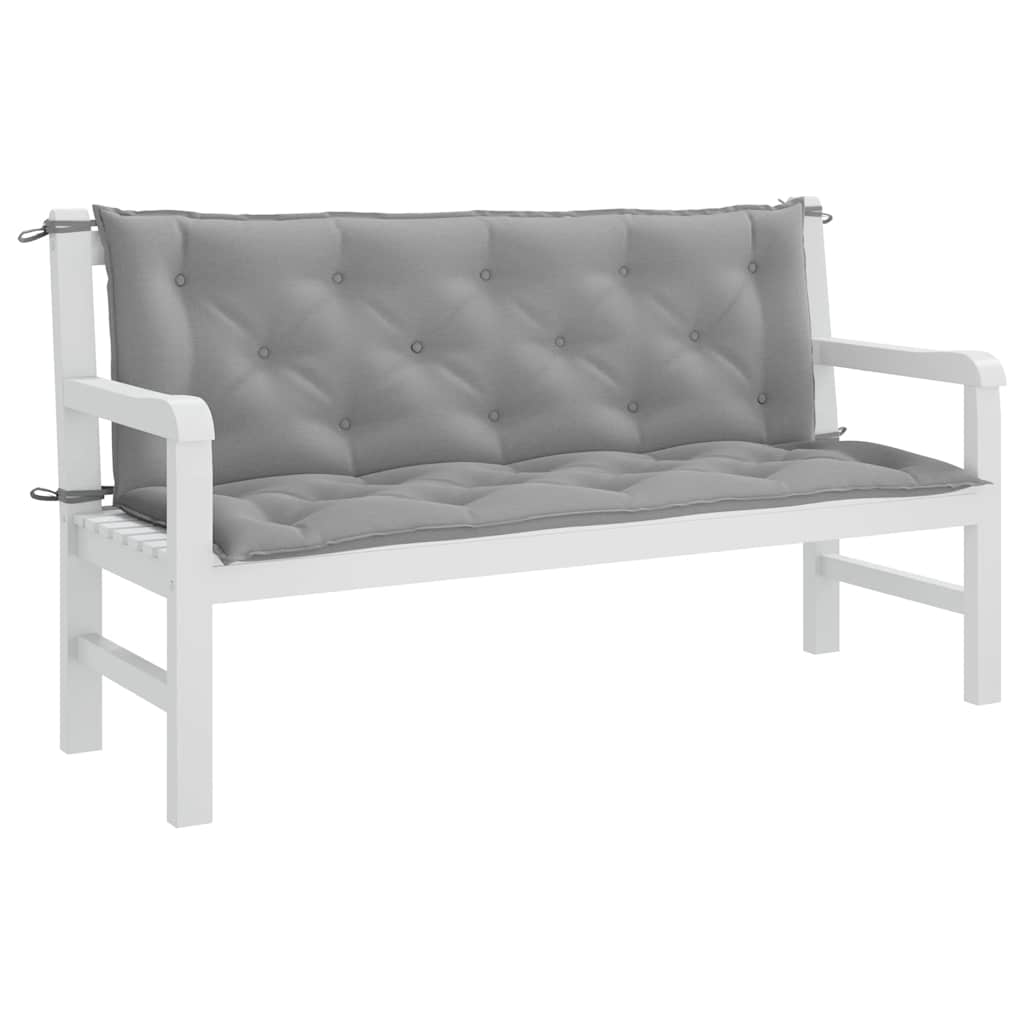 Garden Bench Cushion Grey 150x(50+50)x7cm Oxford Fabric