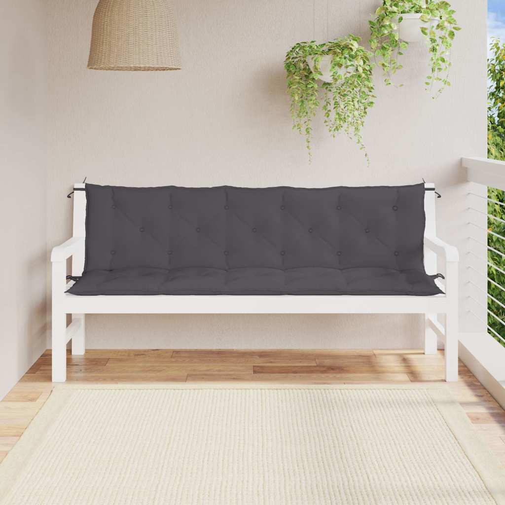 Garden Bench Cushion Anthracite 180x(50+50)x7cm Oxford Fabric