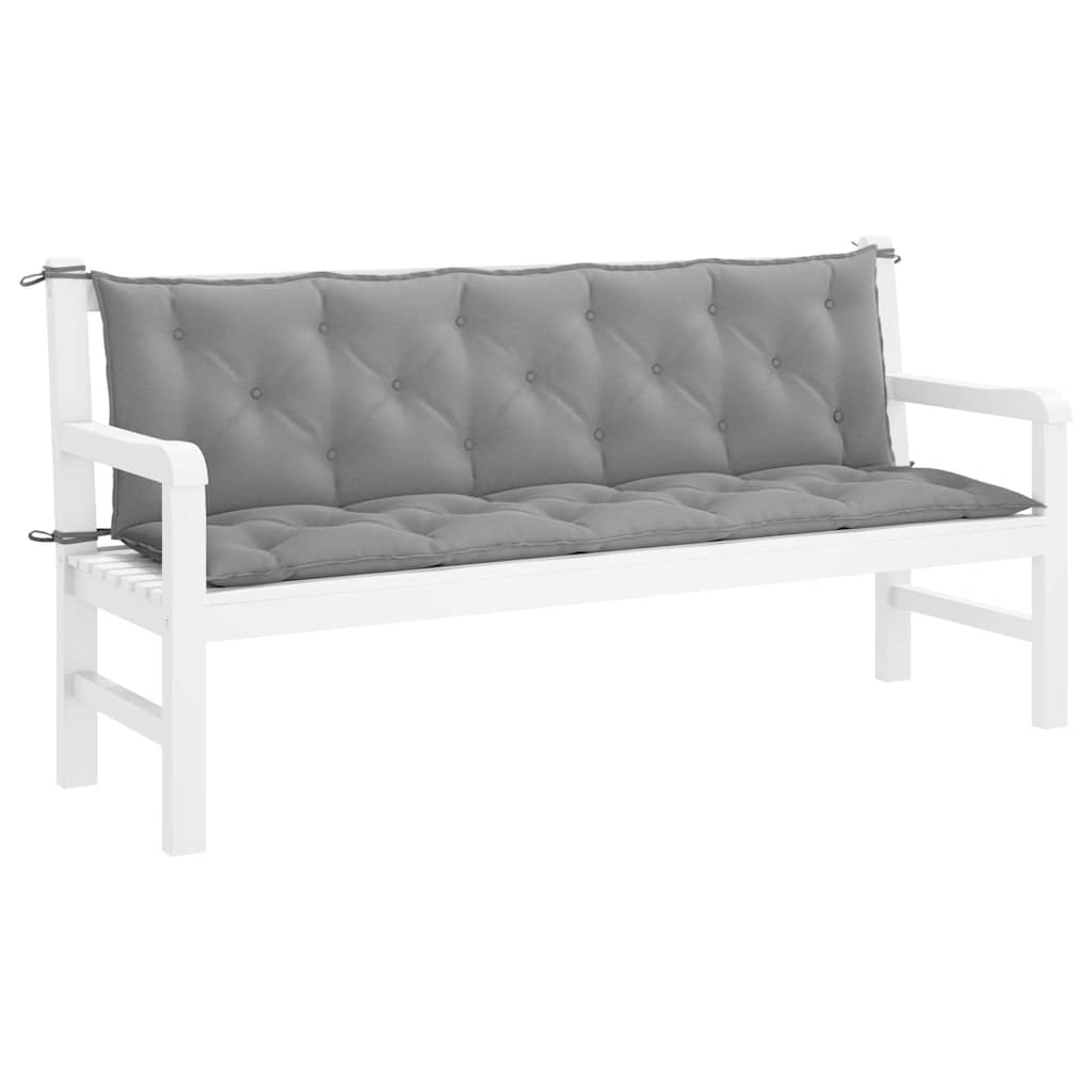 Garden Bench Cushion Grey 180x(50+50)x7cm Oxford Fabric