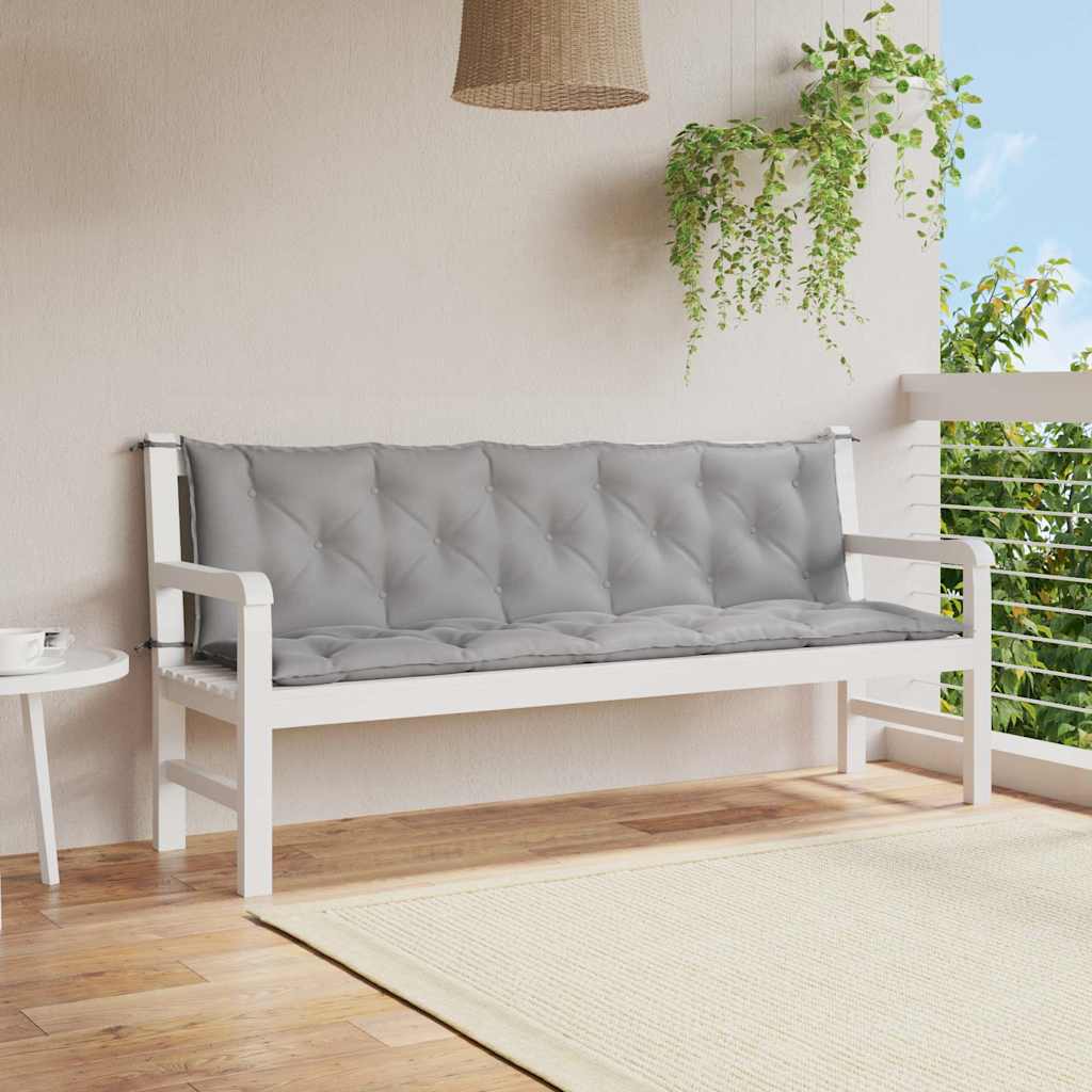 Garden Bench Cushion Grey 180x(50+50)x7cm Oxford Fabric