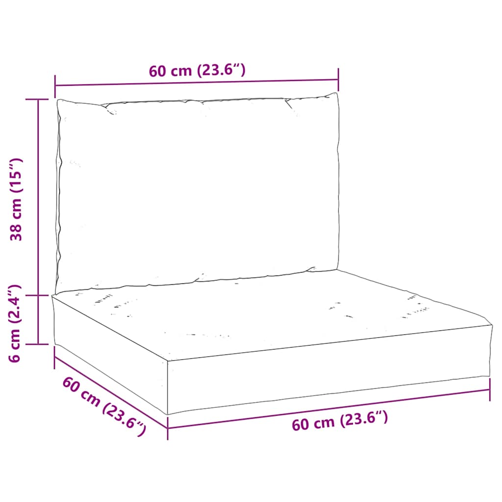 Pallet Cushions 2 pcs Cream White Oxford Fabric