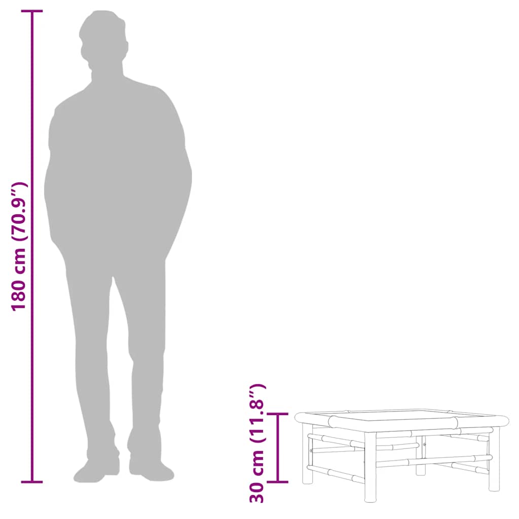 Garden Table 65x65x30 cm Bamboo