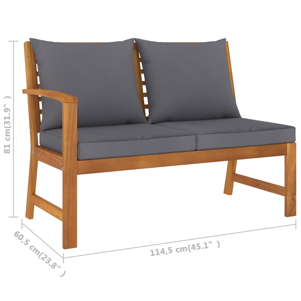 5 Piece Garden Lounge Set with Cushion Solid Acacia Wood