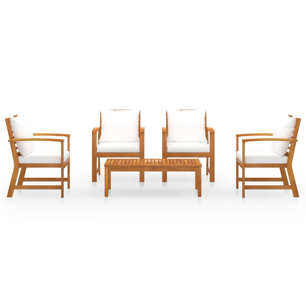 5 Piece Garden Lounge Set with Cushion Solid Acacia Wood