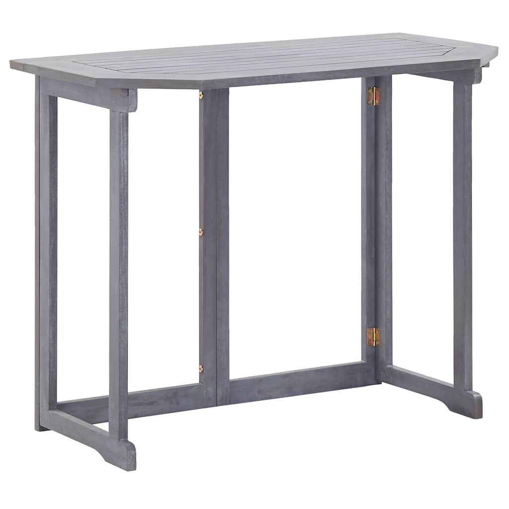 2 Piece Bistro Set Solid Acacia Wood Grey
