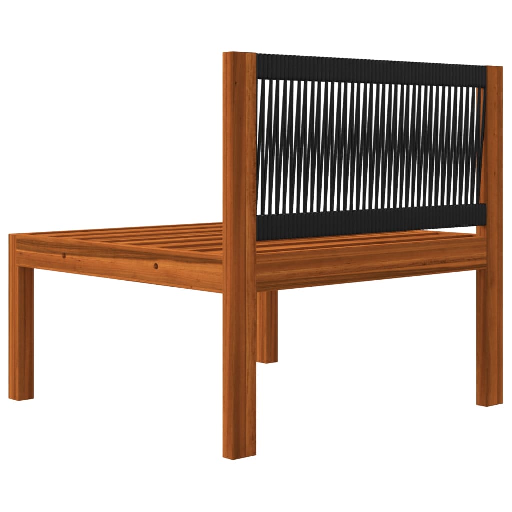 7 Piece Garden Lounge Set with Cushions Cream Wood Acacia&Rope