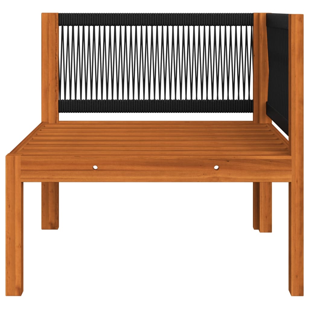 6 Piece Garden Lounge Set with Cushions Cream Wood Acacia&Rope