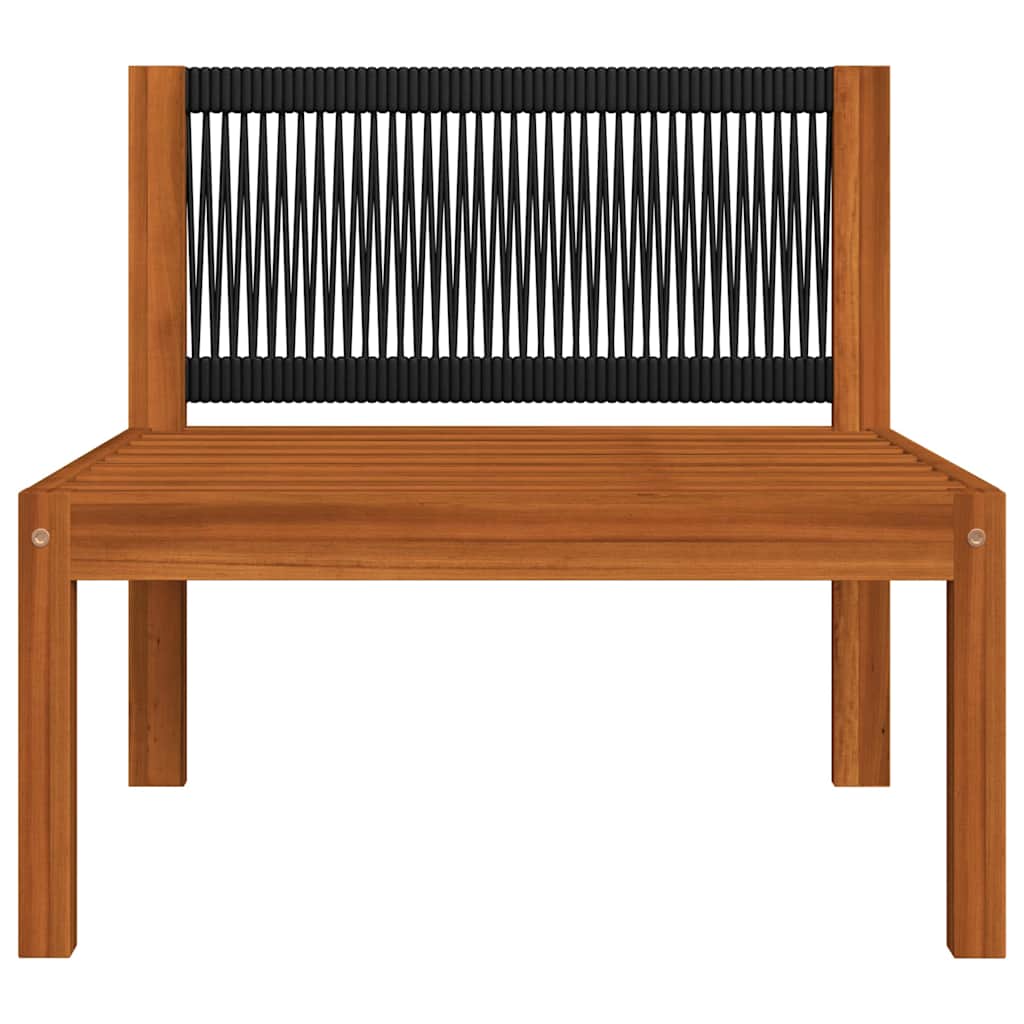 11 Piece Garden Lounge Set with Cushions Cream Wood Acacia&Rope