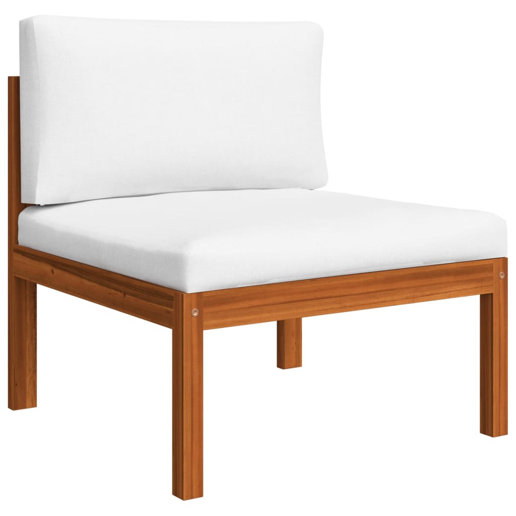 12 Piece Garden Lounge Set with Cushions Cream Wood Acacia&Rope